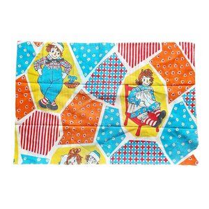 Raggedy Ann & Andy Standard Patchwork Pillowcase Bobbs-Merrill Vintage 70s